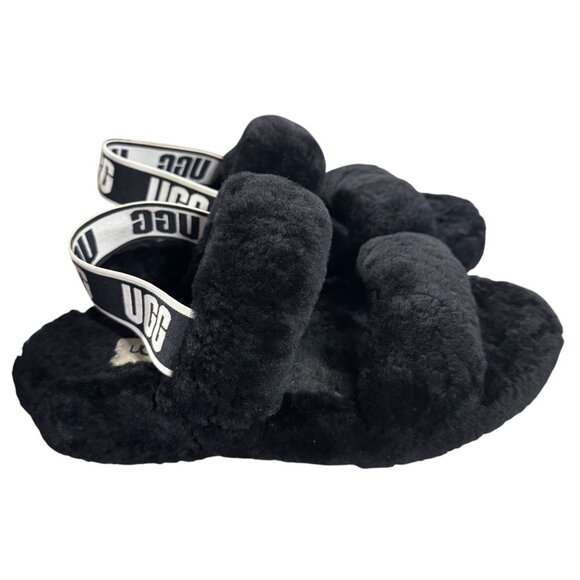 UGG Women's Size 7 Brand Oh Yeah Slide Soft Shoes Slipper Sandals Black - Picture 5 of 10